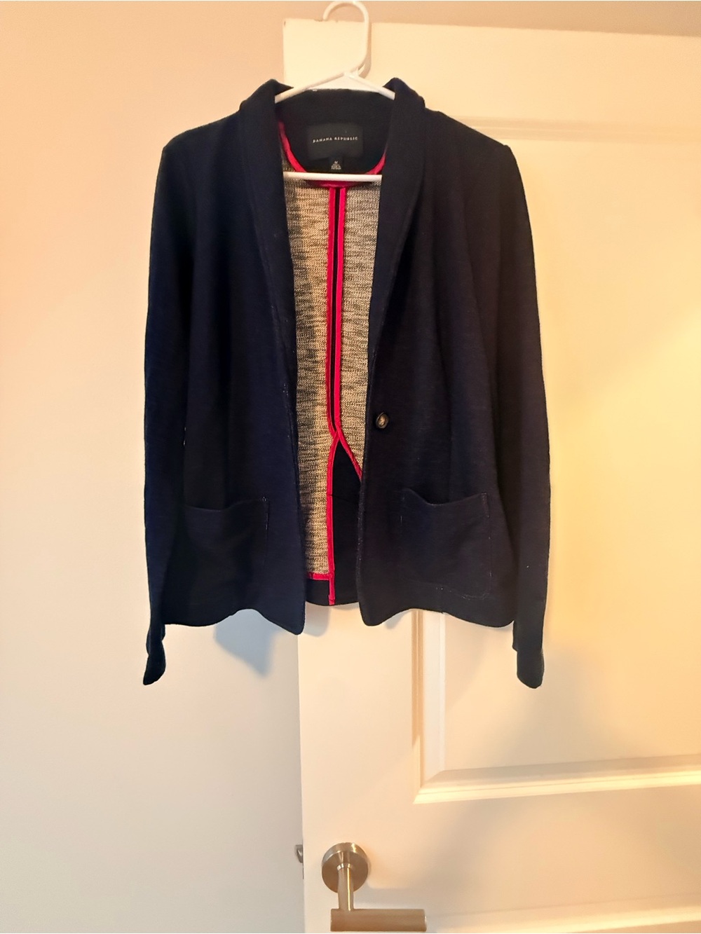 Banana Republic Navy Blazer with Pink Trim